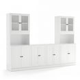 thumbnail image 6 of RichYa 4Pcs Kitchen Pantry Storage Cabinet Set,Modular Furniture Cabinets with Display Glass Doors,Hutch Buffet Cabinet with Shelves & Countertop for Dining Room,White, 6 of 10