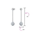 thumbnail image 4 of Bling Jewelry Womens Black Red White Crystal Pave Disco Ball Long Dangle Earrings in Sterling Silver, 4 of 4