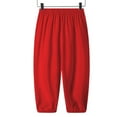 thumbnail image 3 of Eltusu Girls Cotton Sweatpants, Elastic Bottom Casual Elastic Waist Solid Color Jogger Pants Red Size 9-10T, 3 of 6