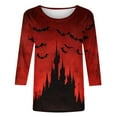 thumbnail image 5 of VKOYWKM 3/4 Length Sleeve Womens Tops Halloween Shirts Bat Graphic T Shirts Crew Neck Loose Fit Holiday Party Blouses, 5 of 5
