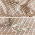 thumbnail image 4 of MooMee Striped Duvet Cover Set King 100% Washed Cotton Linen Like Textured Breathable 3-Piece (Orange& White Wide Stripes), 4 of 8