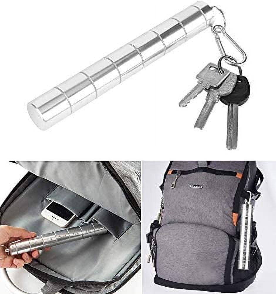 7 Days Pill Case, Portable Pill Box, 7 Compartments Aluminum Alloy Weekly Pill Holder Waterproof Medicine Organizer Travel Pill Tube Pill Bottle Pill Container with Keychain and Carabiner