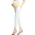 thumbnail image 2 of Maternity Women's Cropped Jeggings - White XS, 2 of 4
