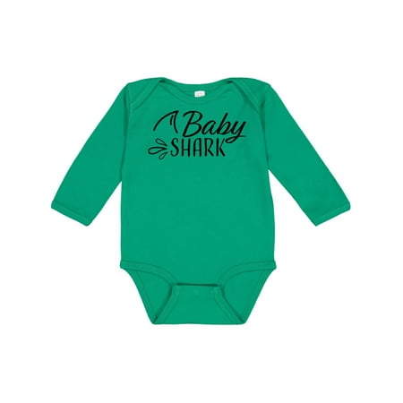

Inktastic Baby Shark with Shark Fin Gift Baby Boy or Baby Girl Long Sleeve Bodysuit