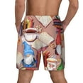 thumbnail image 4 of Uemuo Gnomes Books Tea Cups Pattern Mens Swim Trunks Quick Dry Board Shorts with Mesh Lining, Stretch Beach Shorts Quick Dry No-Chafing Board Shorts-3X-Large, 4 of 9