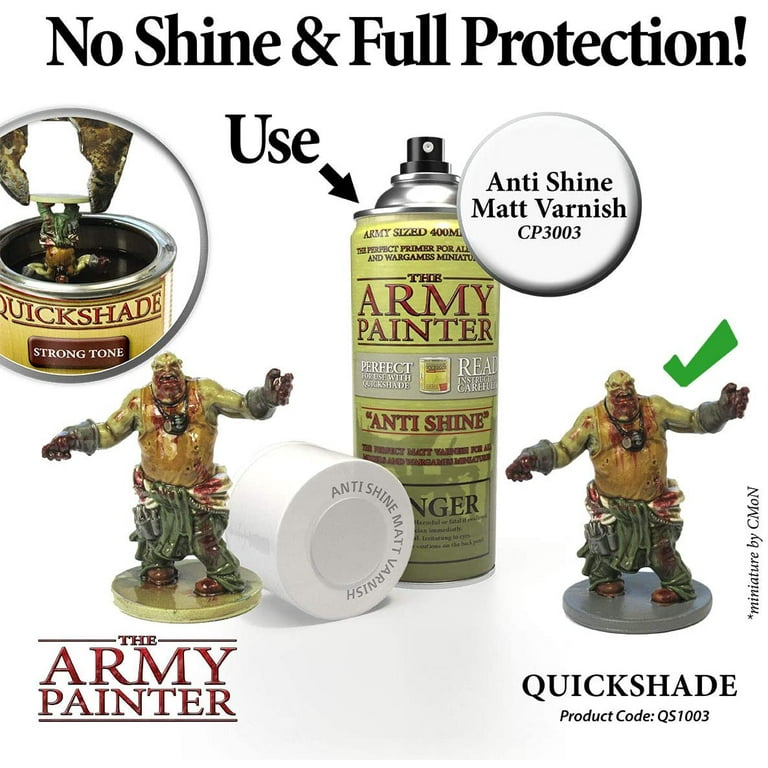 The Army Painter Quickshade Miniature Varnish for Miniature Painting, Dark  Tone Model Paint Quickshade Varnish, Pot/Can, 250 ml, Approximately 8.45 oz  