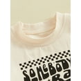 thumbnail image 5 of Suealasg Toddler Boys 2Pcs Summer Outfits Set 6M 1T 2T 3T 4T Kids Baby Boys Shorts Set Short Sleeve Letter Print T-Shirts Tops Elastic Waist Shorts, 5 of 8
