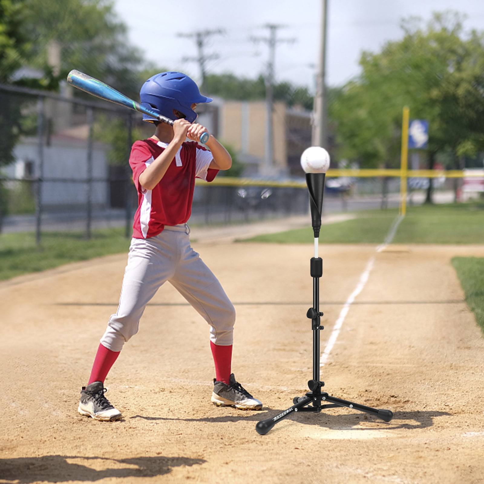 Baseball Batting Tee for kids, Portable Softball Baseball Tees for Hitting, Extral Height Adjustable Angel Baseball Ball Caddy, Easy to Assemble, Intensive Support Frame, Batting Training Practice