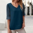 thumbnail image 3 of Raeneomay Oversized T Shirts for Women Casual Tops Fashion Women Short Sleeve Garment Comfortable Breathable V-Neck Blouses Tops, 3 of 5