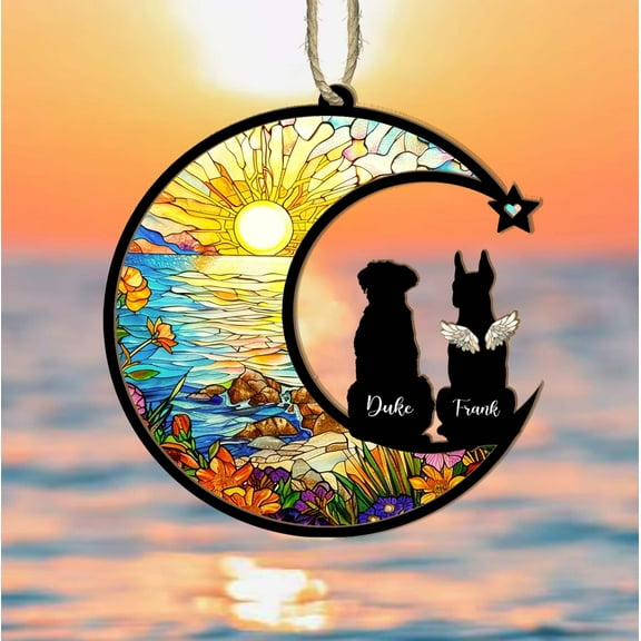 Personalized Dog Memorial Suncatcher, Custom Pet Memorial Gift, Pet Loss Suncatcher, Loss of Dog Sympathy Gift, Pet Remembrance Gift 1749632228 8639