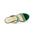thumbnail image 4 of BLISSFUL STEP Women's Open Toe Stiletto High Heel Rhines Mules Sandals Emerald Green 10, 4 of 7