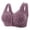 Purple, variant on Women's Floral Front Closure Bra Wire-Free Wide Strap Lace Trim Plus Size Neutral Comfort Push Up Everyday Bra,Purple (M)