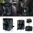 thumbnail image 4 of FOR U DESIGNS Cat Floral Moon Print 15 PCS Car Front Back Seat Covers Full Set, Steering Wheel Cover Seatbelt Strap Pad Trash Cans Rear View Mirror Cover Air Vent Storage Bag Coasters Keychain, 4 of 7