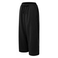 thumbnail image 7 of GEWSEY Women's Capri Pants Cotton Yoga Capris Drawstring Joggers Workout Sweatpants Loose Lounge Crop Pants Pockets (Black, XXL), 7 of 7