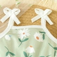 thumbnail image 4 of Tfken Girls Jumpsuit For Summer Sleeveless Spaghetti Strap Square Neck Floral Print Onesie Trendy Newborn Cute Bodysuit Green Size 6-12 Months, 4 of 5