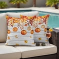 thumbnail image 4 of Thanksgiving Pumpkins Fall Outdoor Waterproof Pillow Covers, Orange Maple Leaf Vintage Decorative Square Throw Pillowcase Sofa Cushion Sham for Patio/Couch/Chair, 20"x20" 2 Pack, 4 of 8