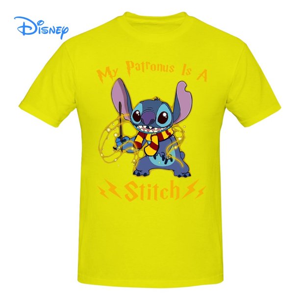 Disney My Patronus Is A Stitch T shirt Harajuku Short Sleeve T-shirt 100% Cotton Graphics Tshirt Brands Tee Top4XL Gao Jinjia LED