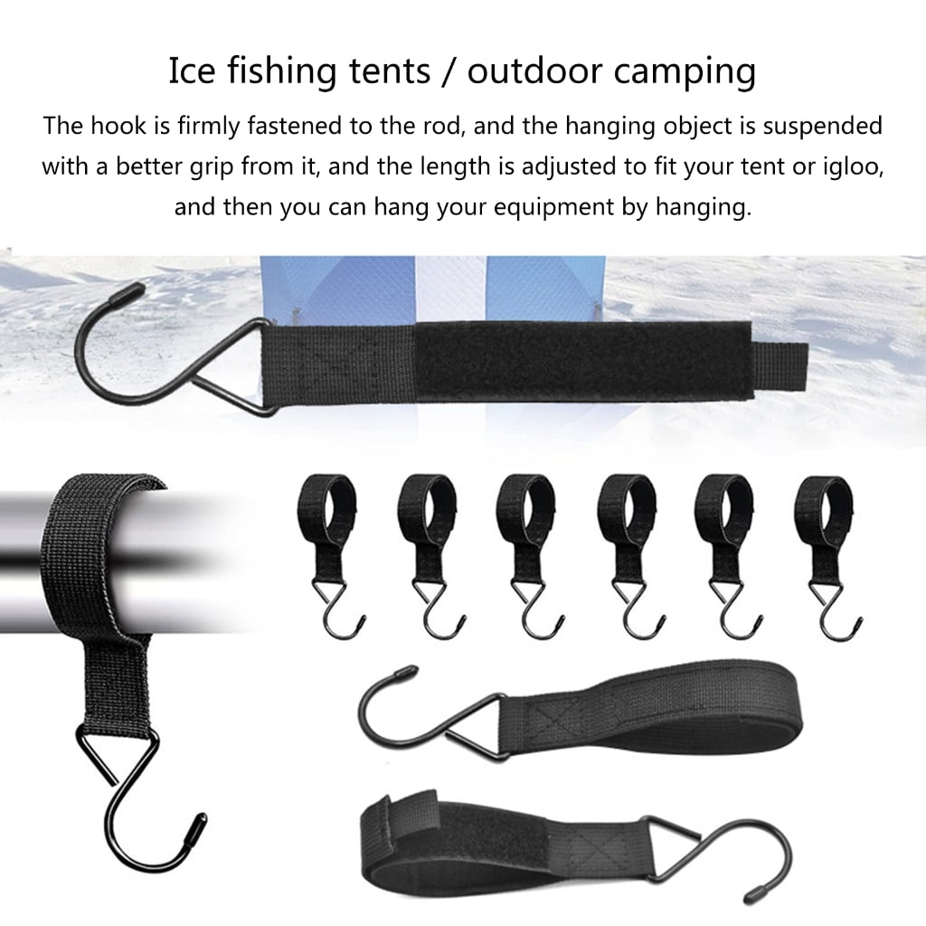 Huhudde 14Pcs Ice Fishing Shelters Hooks Accessory Hanger for Ice Fishing, Outdoor Heavy Duty Ice Fishing Shelter Coat Hooks Set