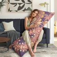thumbnail image 5 of Paisley Long Body Pillow Cover - Vintage Bohemian Floral Print, Soft & Breathable Ethnic Fabric, Hidden Zipper, 20"x54" - Elegant Home Decor Gift for Side Sleepers & Pregnancy Support, 5 of 7