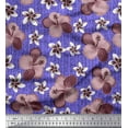 thumbnail image 2 of Soimoi Polyester Crepe Fabric Leaves & Lily Floral Print Fabric by The Yard 52 Inch Wide, 2 of 6