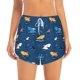 thumbnail image 2 of Balery Colorful Ocean Shark Pantalones cortos deportivos para mujer con forro y dos bolsillos, elásticos, para entrenamiento, gimnasio, yoga-Large, 2 of 7