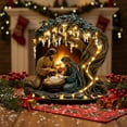 thumbnail image 6 of Yucurem Newborn Flat Christmas Scene Desktop Decoration, 2D Acrylic Tree of Life Ornament, Jesus Nativity Scene for Home Table Top Decor, 6 of 10