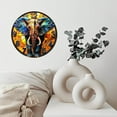 thumbnail image 6 of Stained Glass Elephant Wall Clock Art Decor 10-Inch Silent Wooden Wall Clock, Battery Operated (AA Batteries Not Included), Artistic Home Decor, 6 of 8