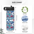 thumbnail image 4 of Cauagu Fish And Shark for 18 oz Water Bottle With Straw,Stainless Steel Sports Water Cup Flask Wide Mouth Travel Thermal Mug for Home, Office,Car, 4 of 8