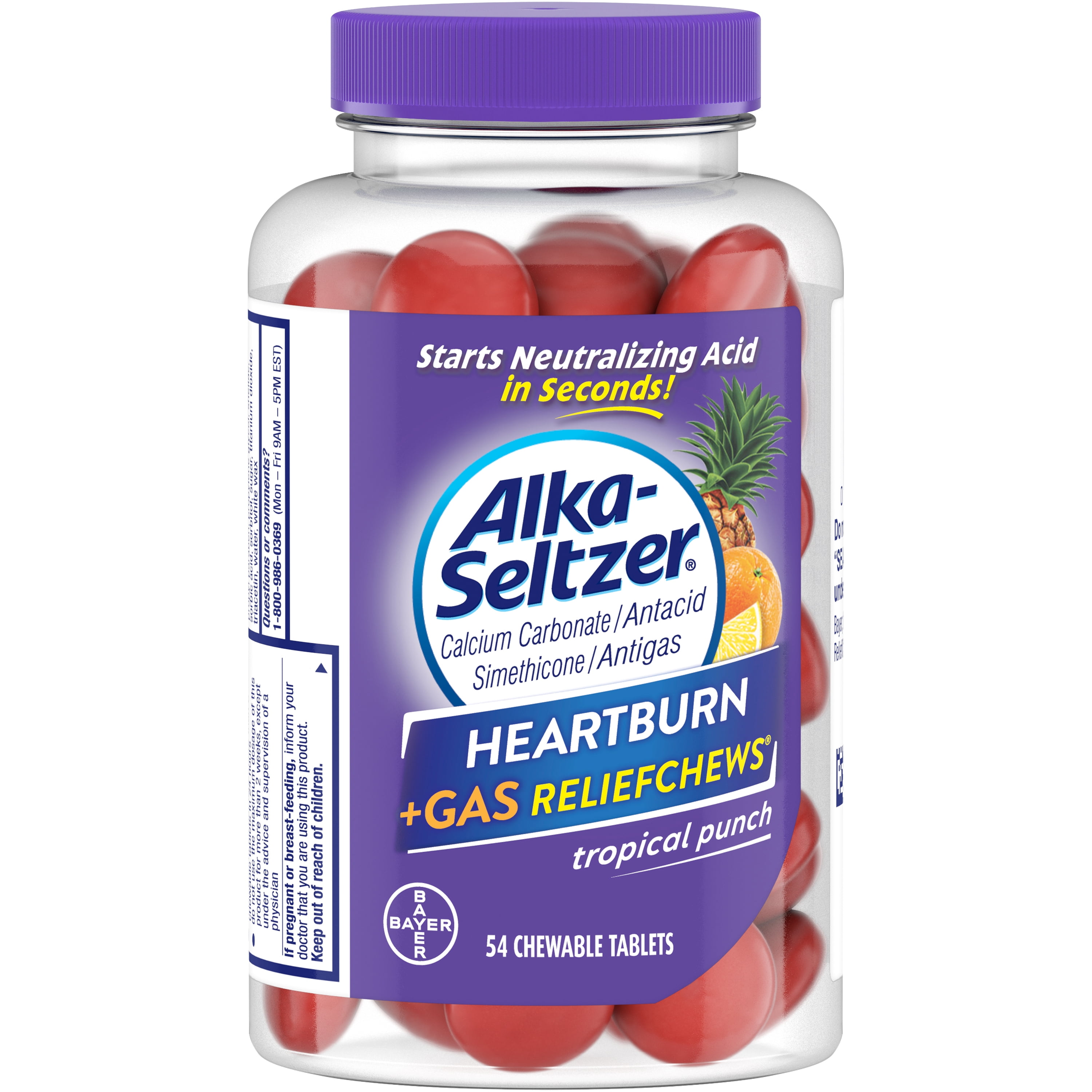 Alka Seltzer Heartburn Relief Gas Relief Chews Antacid Tablets 54 Ct Walmart Com Walmart Com
