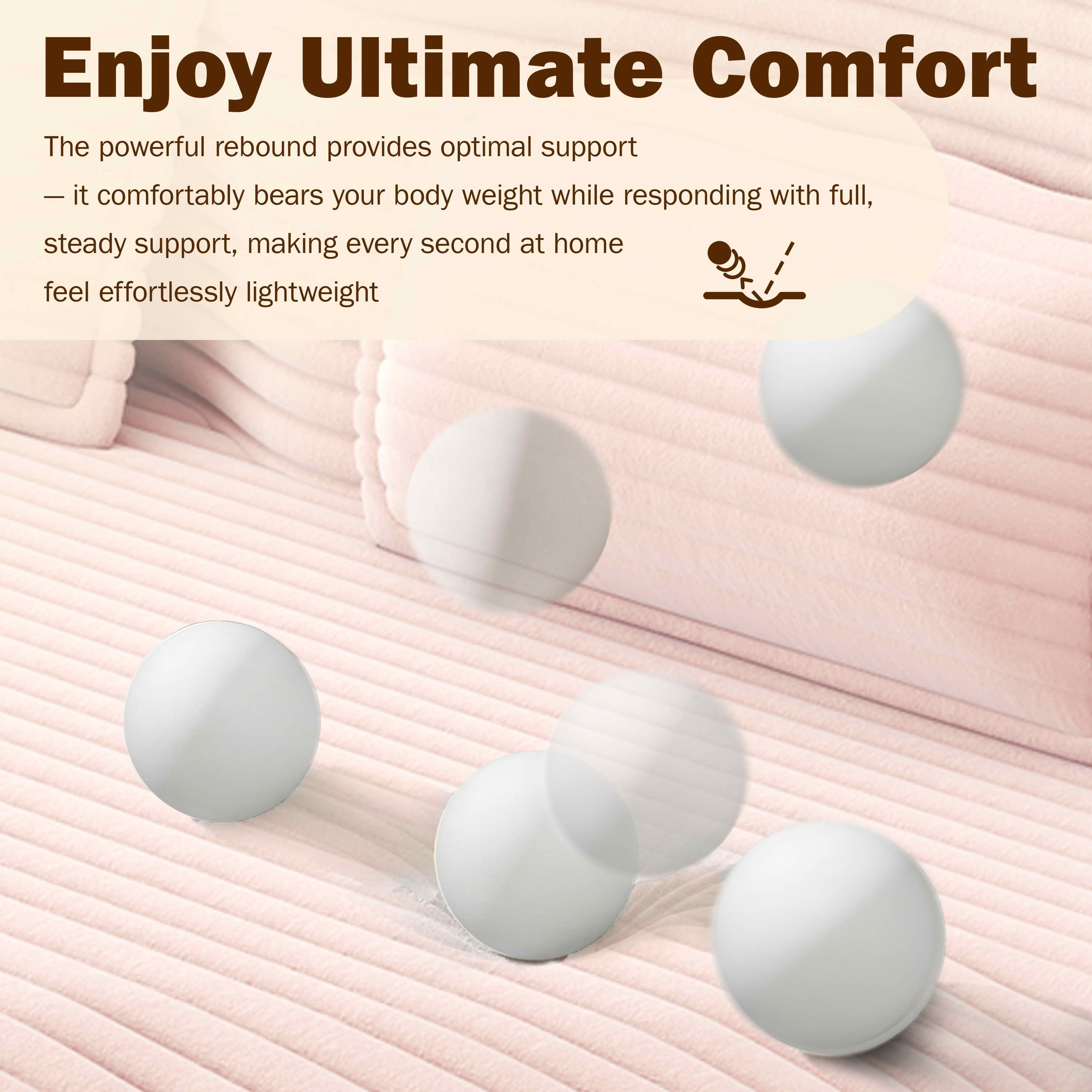 MAYEERTY Twin Corduroy Foldable Foam Floor Sofa Bed, Zero Assembly Vacuum Compressed Sleeper with 2 Pillows