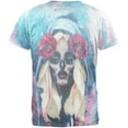 thumbnail image 2 of Halloween Day of the Dead Sugar Skull Girl Rain Mens T Shirt Heather White X-LG, 2 of 2