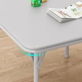 thumbnail image 3 of Towallmark 3 Piece Kids Table and Chairs Set, Folding Childrens Activity Table with Soft Cushion, Square Metal Frame Table Set for Daycare Classroom, Upholstered Card Table, Gray, 3 of 7