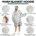 thumbnail image 5 of Wearable Oversized Blanket,Black White Games Text White Pattern Wearable Blanket Hoodie for Adults,Cozy Hooded Blankets with Super Pockets,Super Warm Fuzzy Pullover for Women & Men, 5 of 6