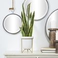 thumbnail image 2 of DecMode 25" Artificial Snake Plant in White Porcelain Pot and Gold Stand, 2 of 8