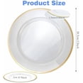 thumbnail image 2 of 25pcs Gold Charger Plates Bulk,12 Inches Clear Charger Plate with Gold Trim,Plastic Disposable Chargers Plates for Dinner, Wedding, Party, New Year, 2 of 7