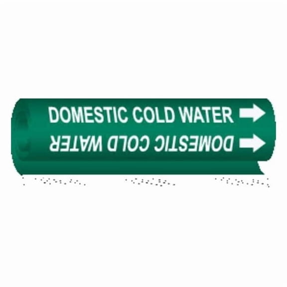 Brady Pipe Mrkr,Domestic Cold Water,1/2to1-3/8 5673-O