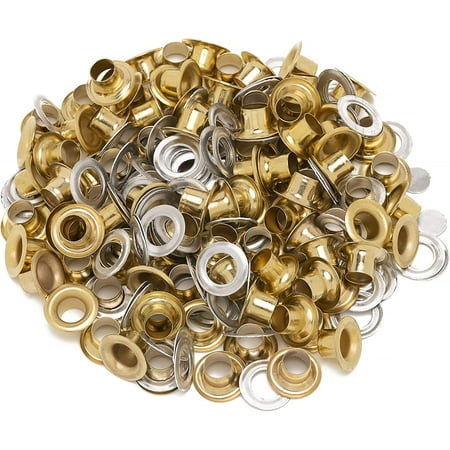 

Trimming Shop Iron Eyelets Grommets with Aluminium Washers for Clothing Decoration Leather Work Scrapbooking Art and Craft DIY Projects (6.5mm Gold 50pcs)