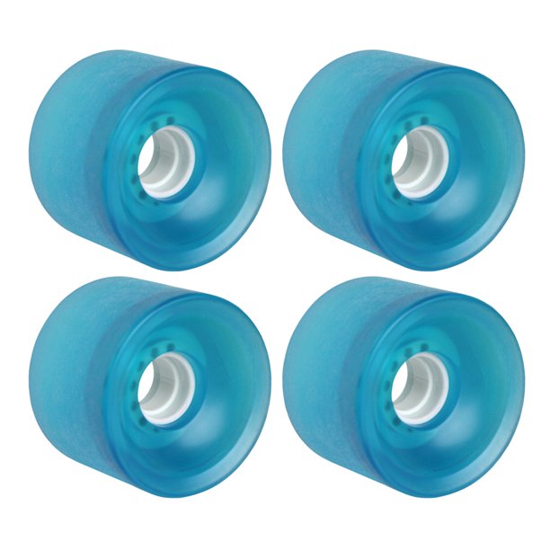 LONGBOARD CRUISER WHEELS SET 70mm x 51.5mm 83A 7461C Blue Clear