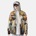 thumbnail image 2 of KLL Veste à Capuche Extérieure Protection Solaire UPF 50+ pour Hommes et Femmes, Imprimé Fleur Vache, Manches Longues, Pêche, Randonnée, Performance - Grande Taille, 2 of 7