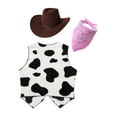 thumbnail image 4 of iiniim Boys Girls Cowboy Cowgirl Waistcoat Cow Flannel Vest Coat Fancy Dress Up Party Cow&Pink 12, 4 of 6