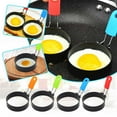 thumbnail image 2 of Large Nonstick Egg Rings, Round Crumpet Ring Mold Shaper for English Muffins Pancake Cooking Griddle - Portable Grill Accessories for Camping Indoor Breakfast Sandwich Burger, Multicolor 4 Pcs, 2 of 9