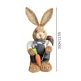 thumbnail image 2 of Easter Decorations Easter Straw Bunny Figurine, 14" Cute Rabbit Holding Carrot Straw Rabbit Decor Statue, Easter Decorations for Home (B), 2 of 6