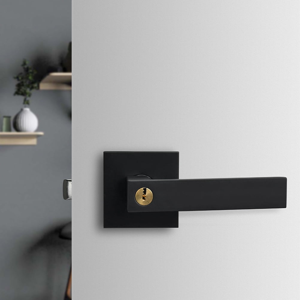 Interior Door Lock Outdoor Gate Bathroom Black Knobs Entry Matte Privacy Exterior Doors Heavy Aluminum Alloy