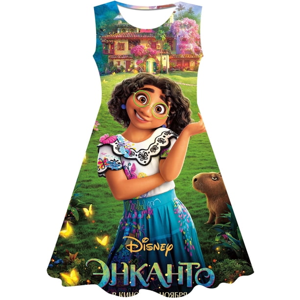 2023 año niñas Magic full house princesa vestido niños verano dibujos animados Disney 3D estampado cumpleaños Magic full house princesa Dress3T Gao Jinjia LED
