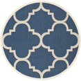 thumbnail image 1 of Safavieh Courtyard Navy Indoor Outdoor Rug - Round 6'7", 1 of 4