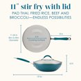 thumbnail image 4 of Rachael Ray Cucina 11 inch Ceramic Nonstick Stir Fry Pan with Lid, Marine Blue, 4 of 9