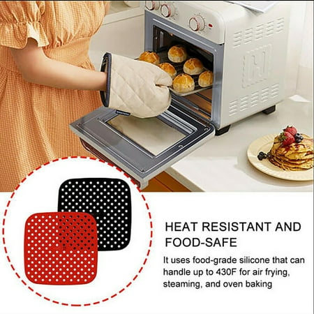 

VKEKIEO Reusable Air Fryer Lining Square Non-stick Pan Silicone Mat Air Fryer Mat