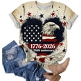 thumbnail image 5 of mgoYE Clothing for Women 250th Anniversary USA Shirt Women T-Shirt 250 Years America Anniversary Shirt Womens 250th Independence Day Freedom Shirt USA Flag Star and Stripes Tee|Beige M, 5 of 7