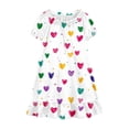thumbnail image 5 of HAOTAGS Girls Sleepwear Dress, Flowy Ruffles Puff Short Sleeve Cute Prints Summer Casual Home Dress Multicolor Size 12, 5 of 9