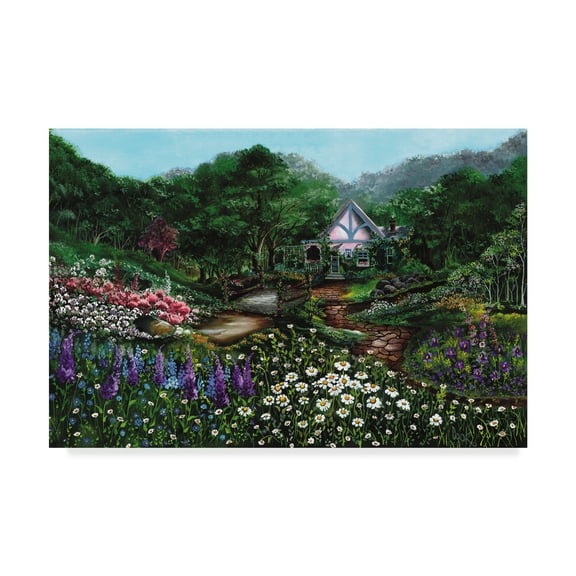 Trademark Fine Art 'Romantic Cottage' Canvas Art by Bonnie B Cook